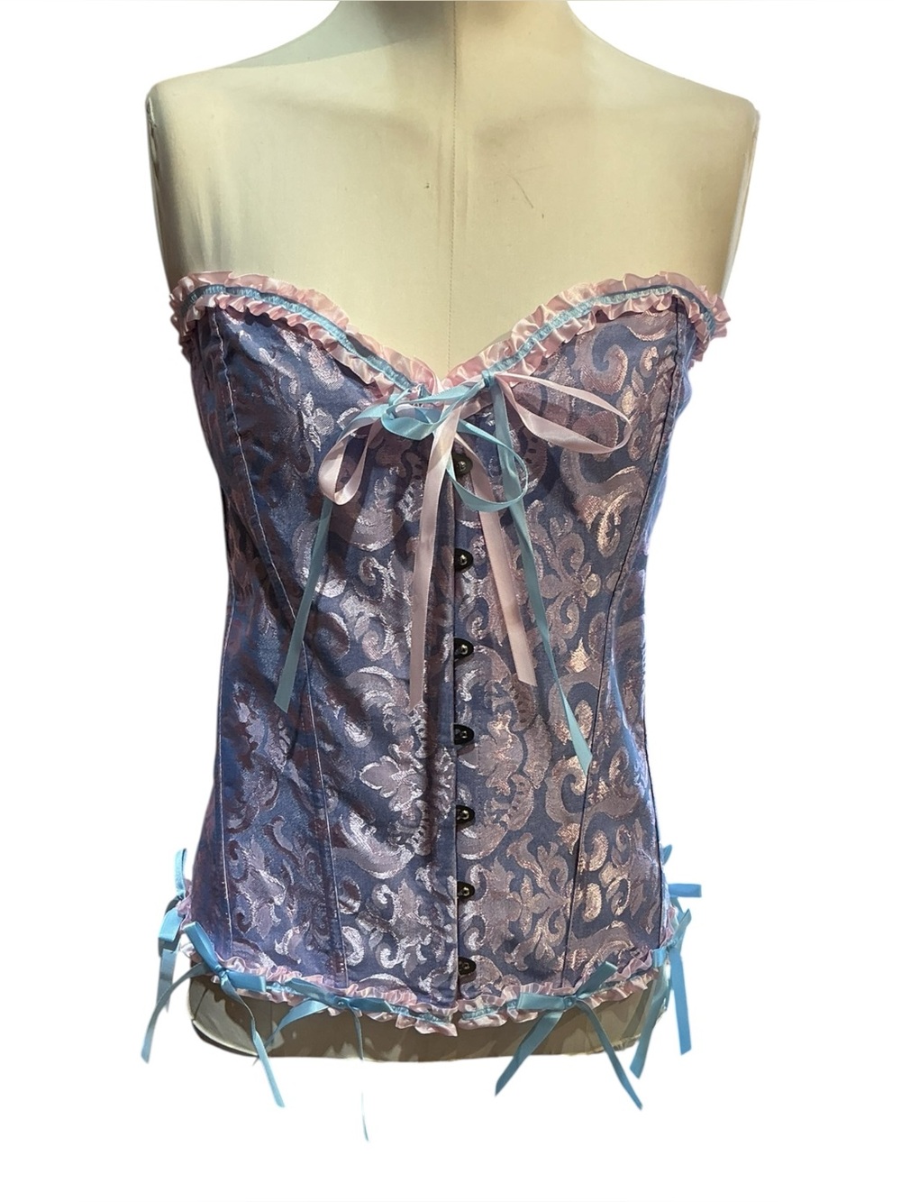 Y2K Baby Pink, Purple, and Blue Coquette Bows Corset